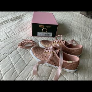 keds x kate spade Rose Gold Glitter shoes 13M girl